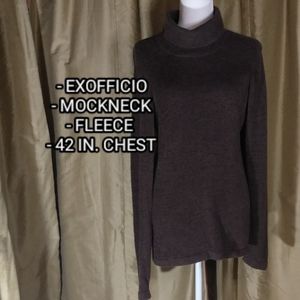 *SOLD* ExOfficio Brown Chenille Fleece Mockneck Sweater. Size Large.